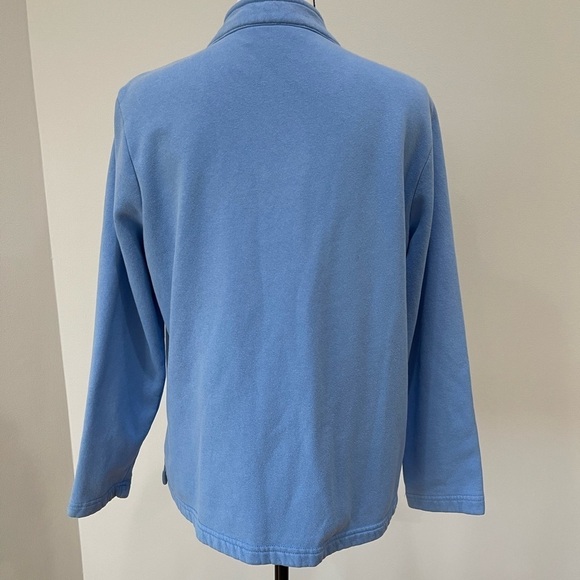 Breckenridge zippered sweatshirt blue snowflakes snowman cardigan jacket LP - Picture 3 of 11